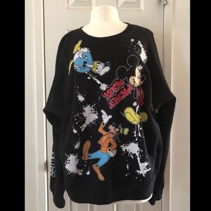 Mickey and Friends Black Crewneck